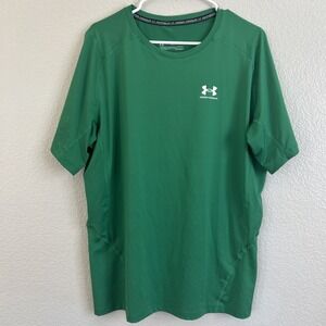 Under Armour Compression Fit Heat Gear T Shirt 3XL Green Short Sleeve